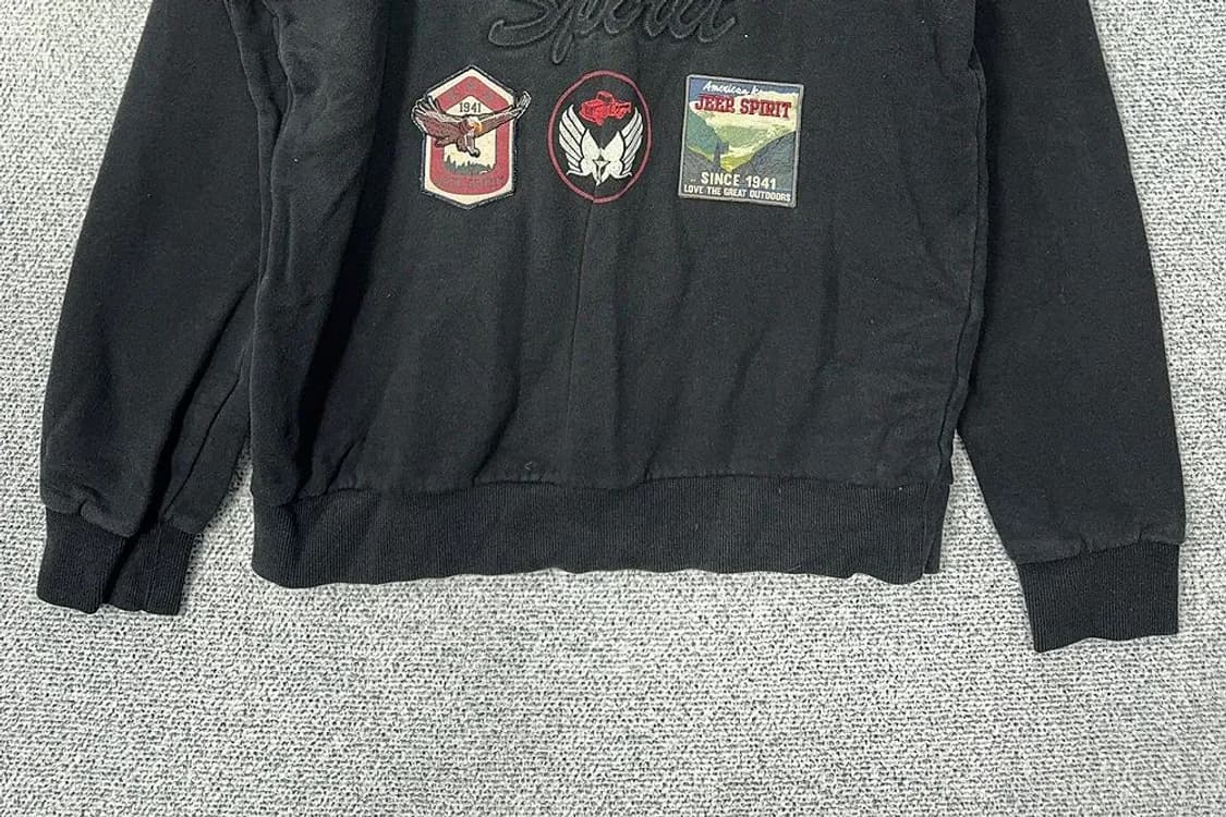 지프 프린팅 블랙 맨투맨 M(95) 상품이미지4