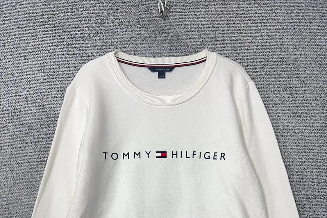 타미힐피거 프린팅 화이트 맨투맨 M 상품이미지3