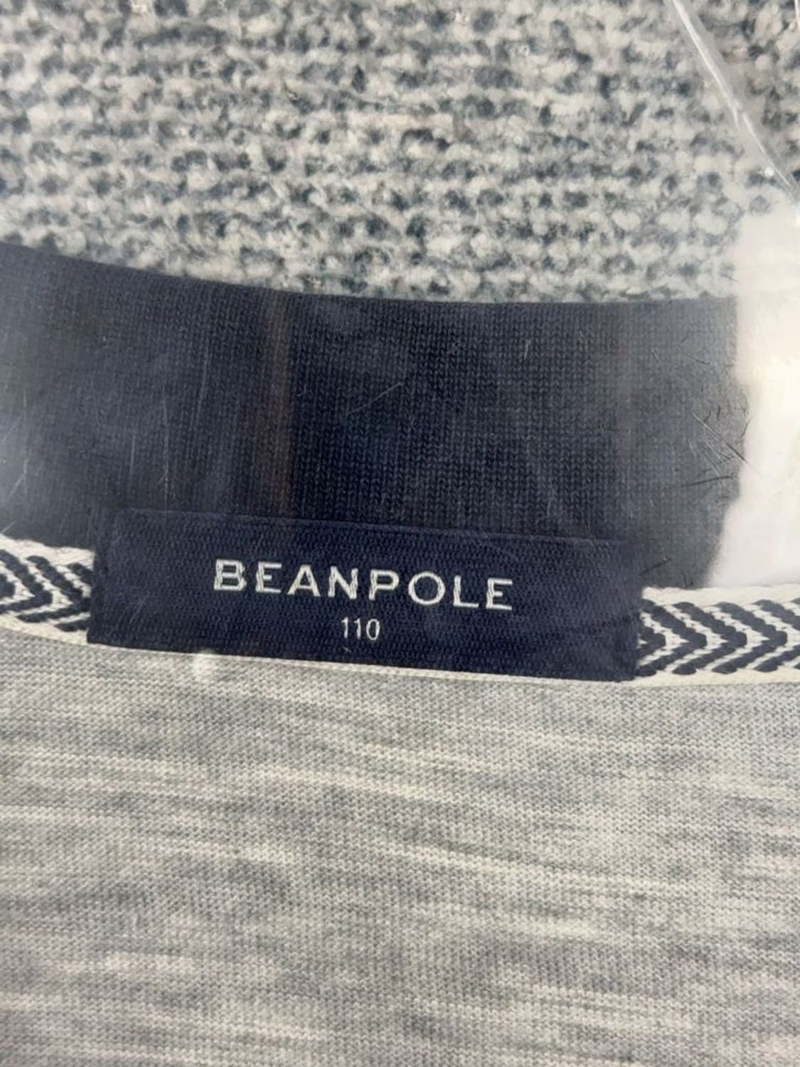 빈폴 스트라이프 라이트 그레이 긴팔 카라티 110 상품이미지7