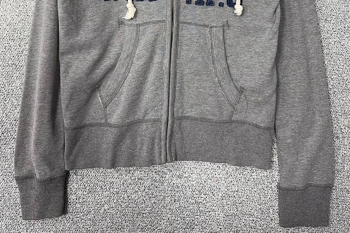 후아유 스펠 자수 로고 Y2K 라이트 그레이 후드 집업 M 상품이미지4