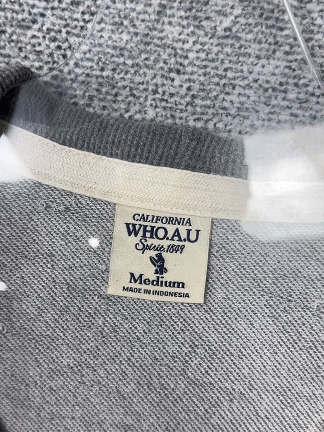 후아유 스펠 자수 로고 Y2K 라이트 그레이 후드 집업 M 상품이미지9