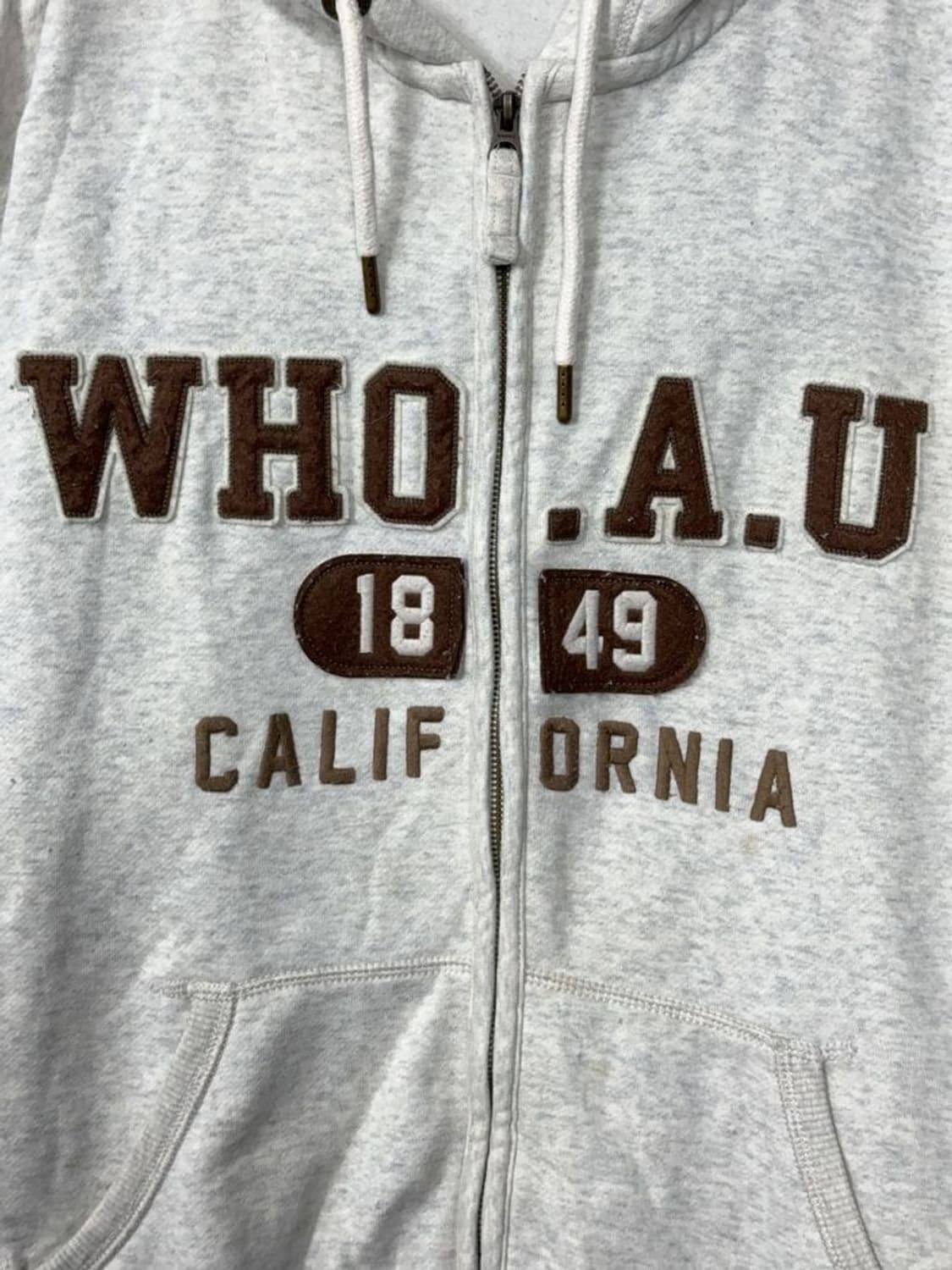 후아유 스펠 로고 Y2K 라이트 그레이 후드집업 XL 상품이미지9