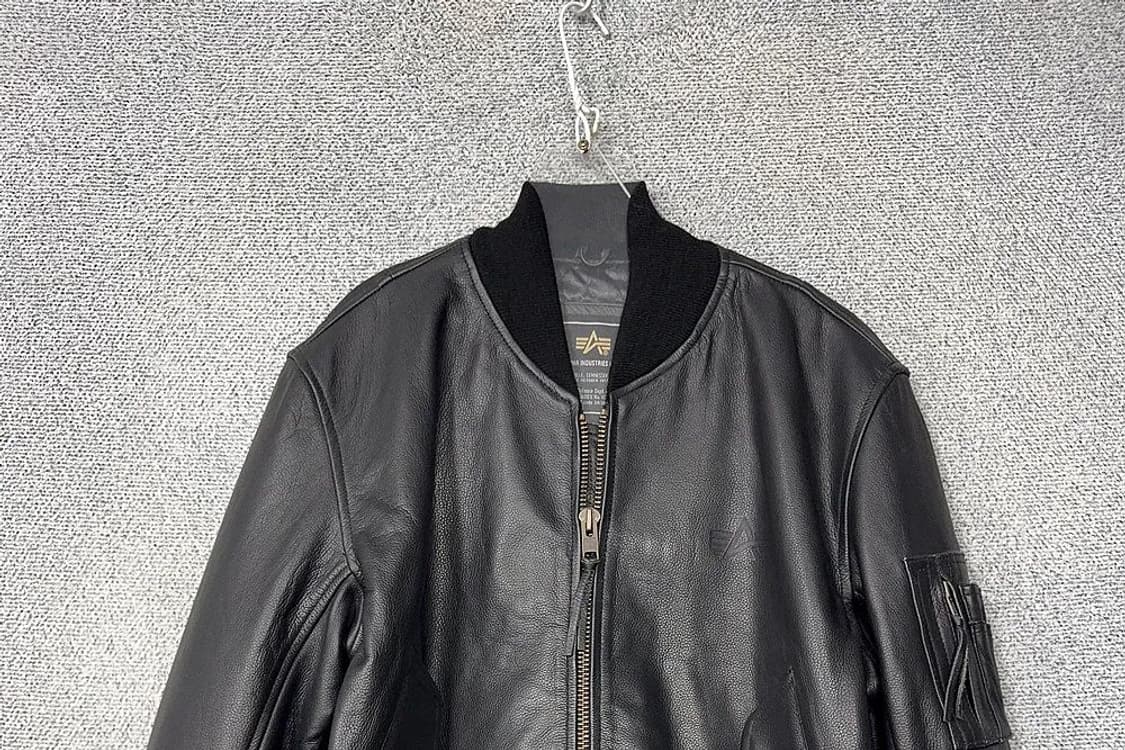 [새상품]알파인더스트리 레더 가죽 블루종 봄버 항공 점퍼 S 상품이미지3