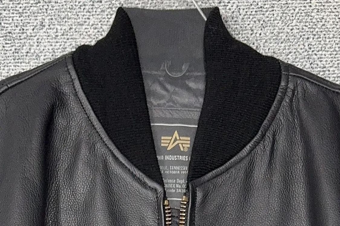 [새상품]알파인더스트리 레더 가죽 블루종 봄버 항공 점퍼 S 상품이미지5