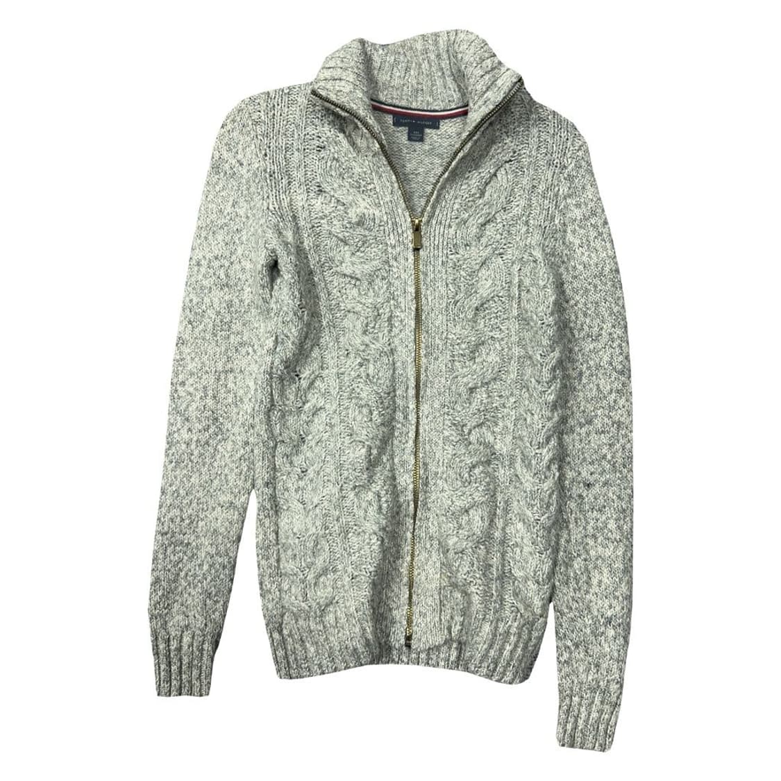 타미힐피거 라이트 그레이 코튼 케이블 니트 집업 XXS TTP/XXP 상품이미지1