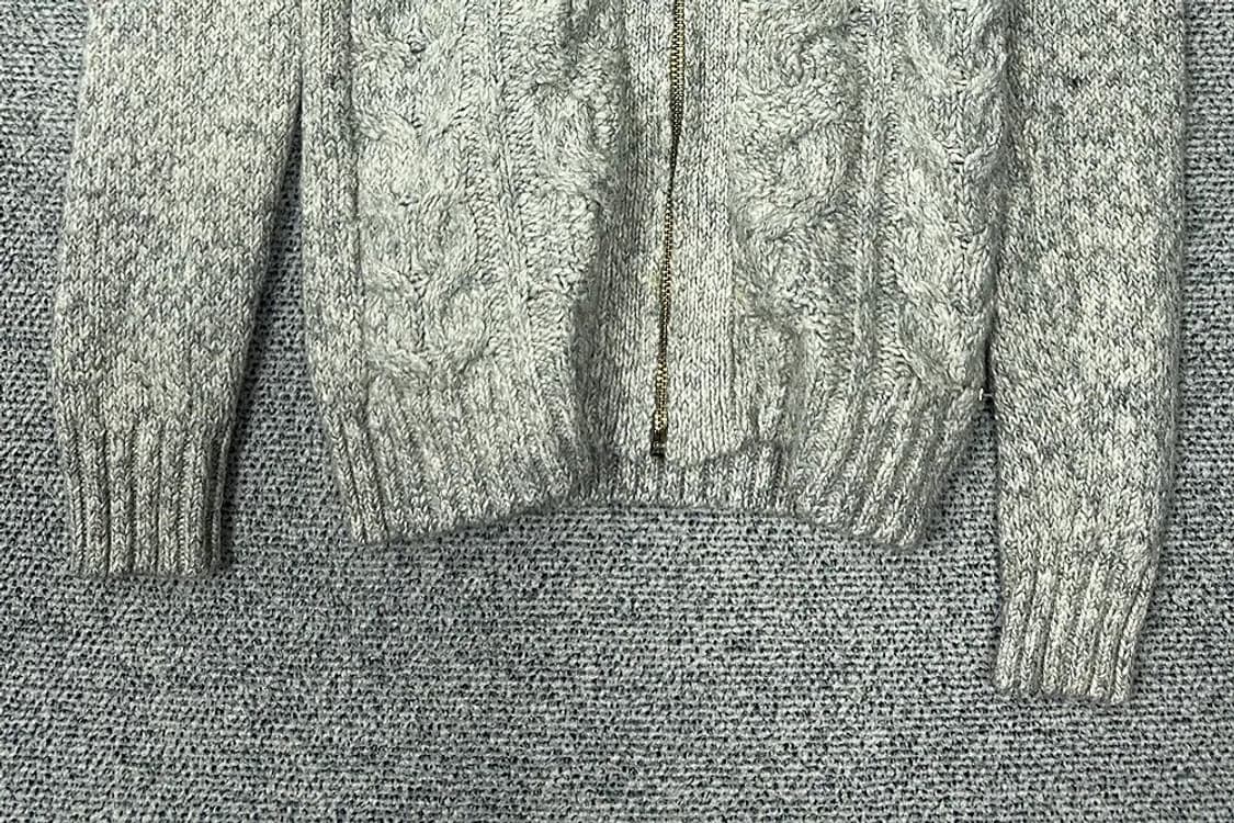 타미힐피거 라이트 그레이 코튼 케이블 니트 집업 XXS TTP/XXP 상품이미지5