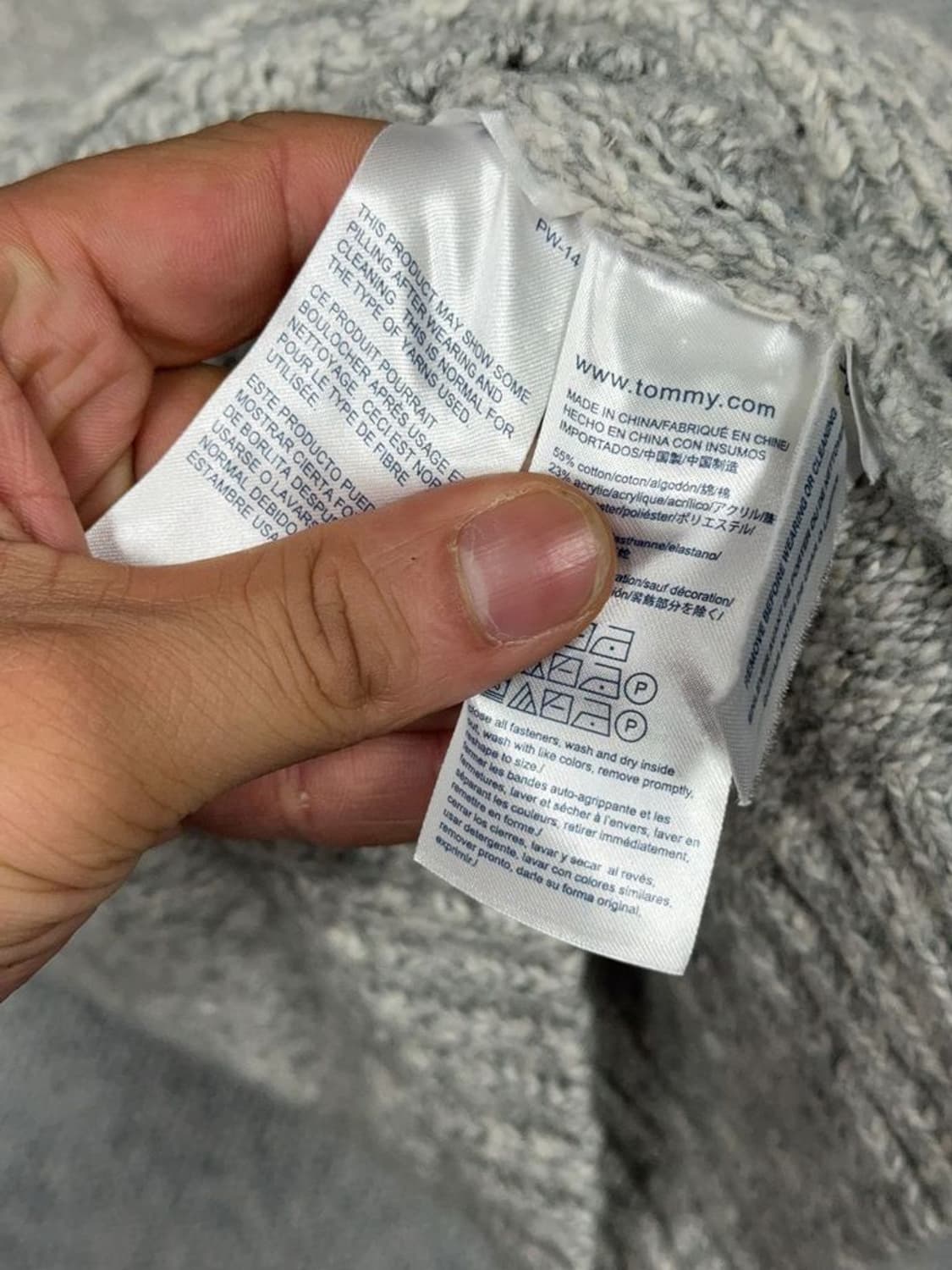 타미힐피거 라이트 그레이 코튼 케이블 니트 집업 XXS TTP/XXP 상품이미지9