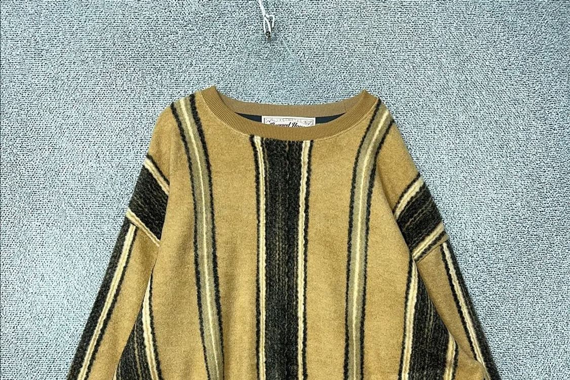 러기드 하우스 스트라이프 카멜 빈티지 오버핏 니트 2 상품이미지3