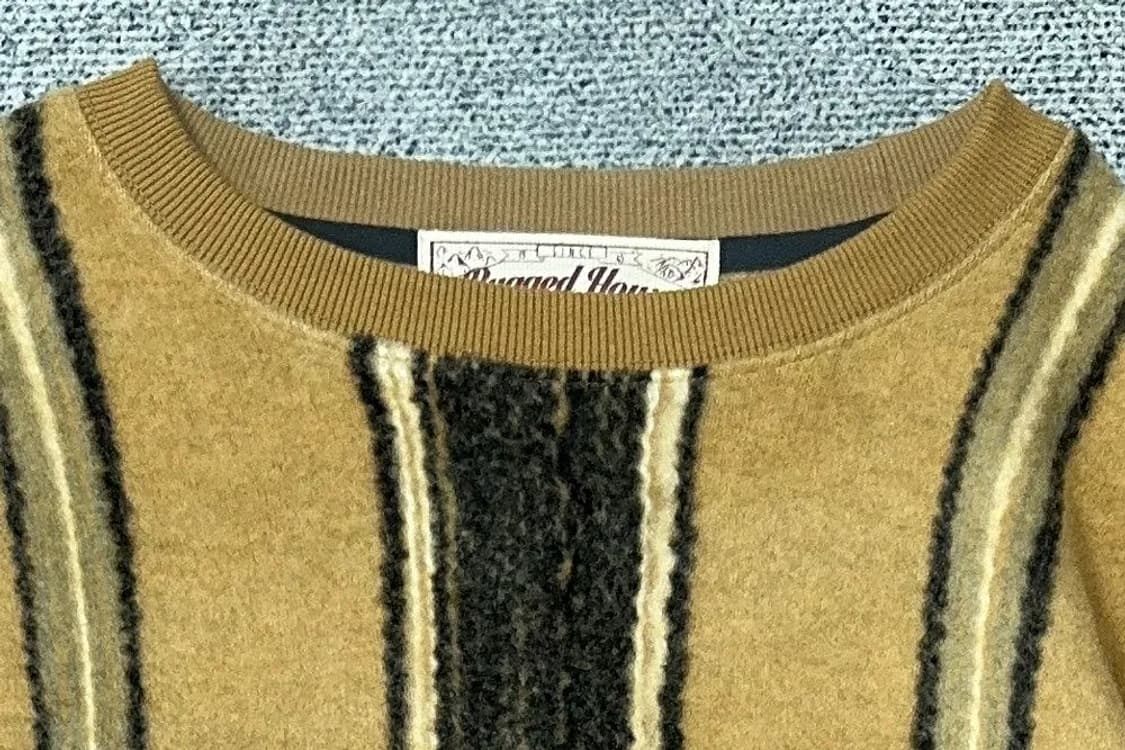 러기드 하우스 스트라이프 카멜 빈티지 오버핏 니트 2 상품이미지5
