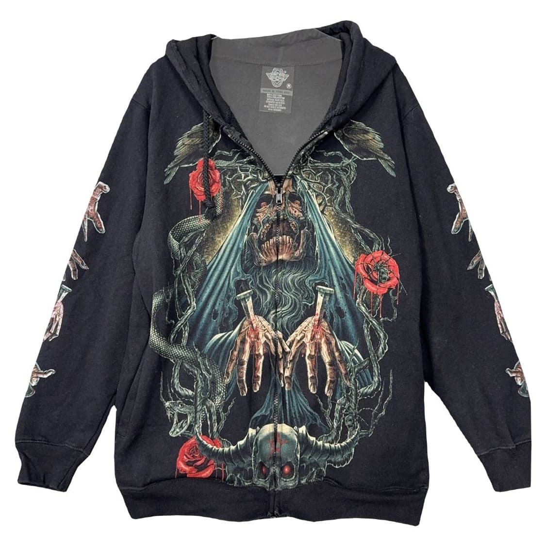 락이글 락프린팅 블랙 빈티지 후드 집업 M 상품이미지1