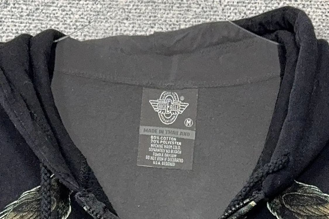 락이글 락프린팅 블랙 빈티지 후드 집업 M 상품이미지5