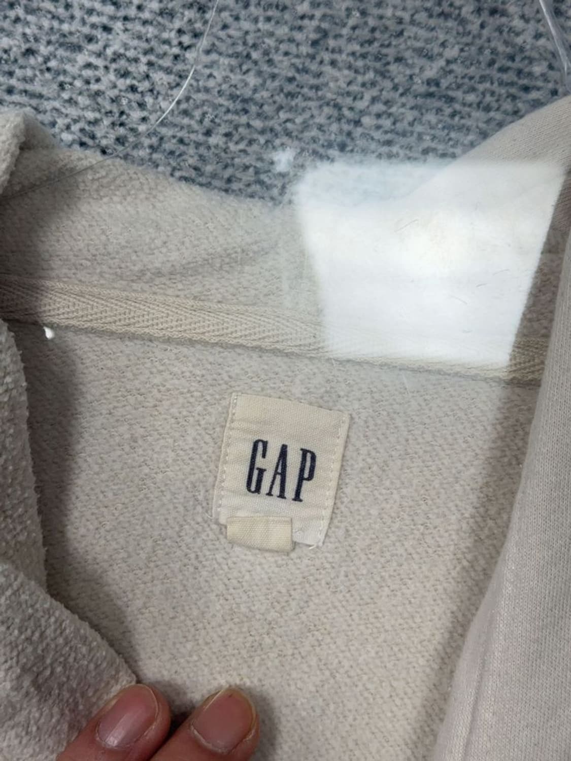 갭 로고 크림 후드티 XL 상품이미지8