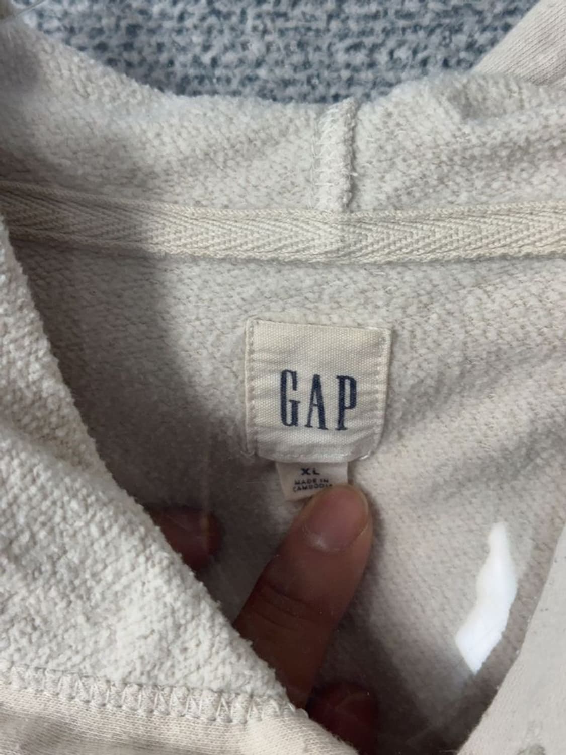 갭 로고 크림 후드티 XL 상품이미지9