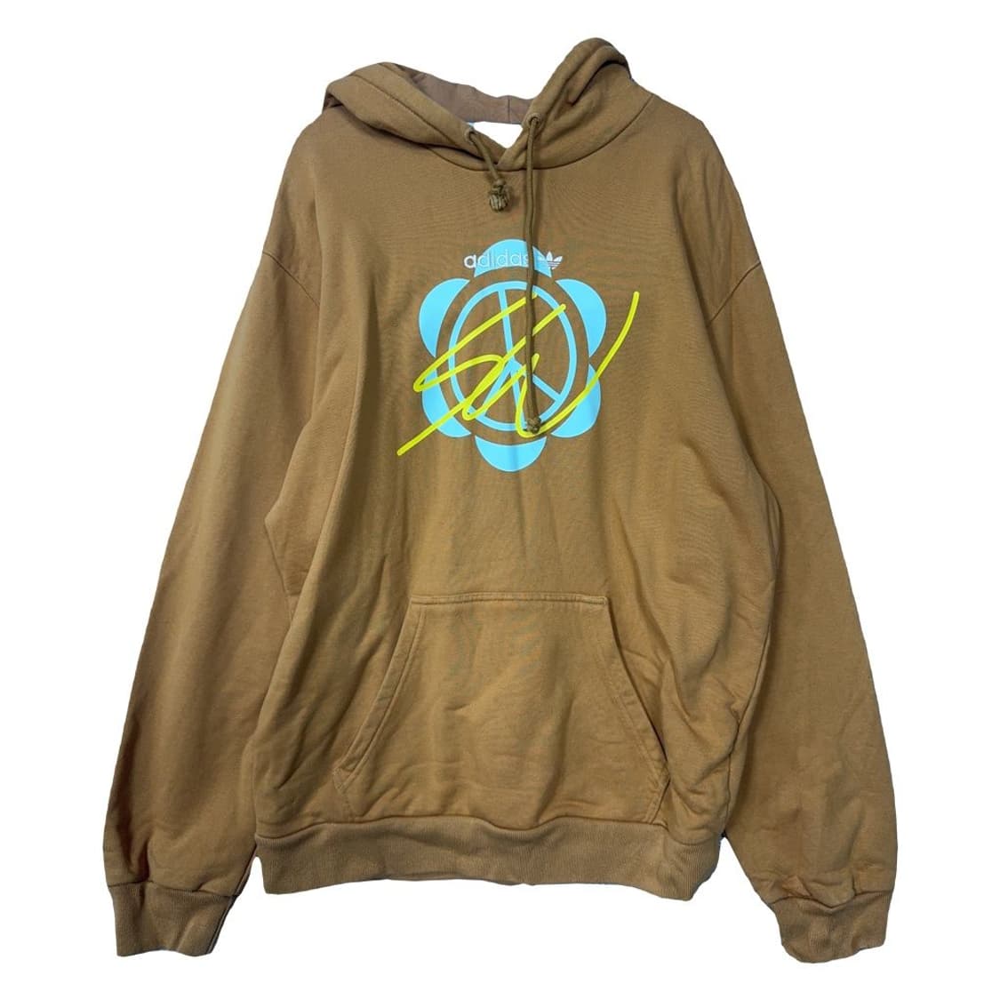 아디다스 빈티지 프린팅 브라운 후드티 M 상품이미지1