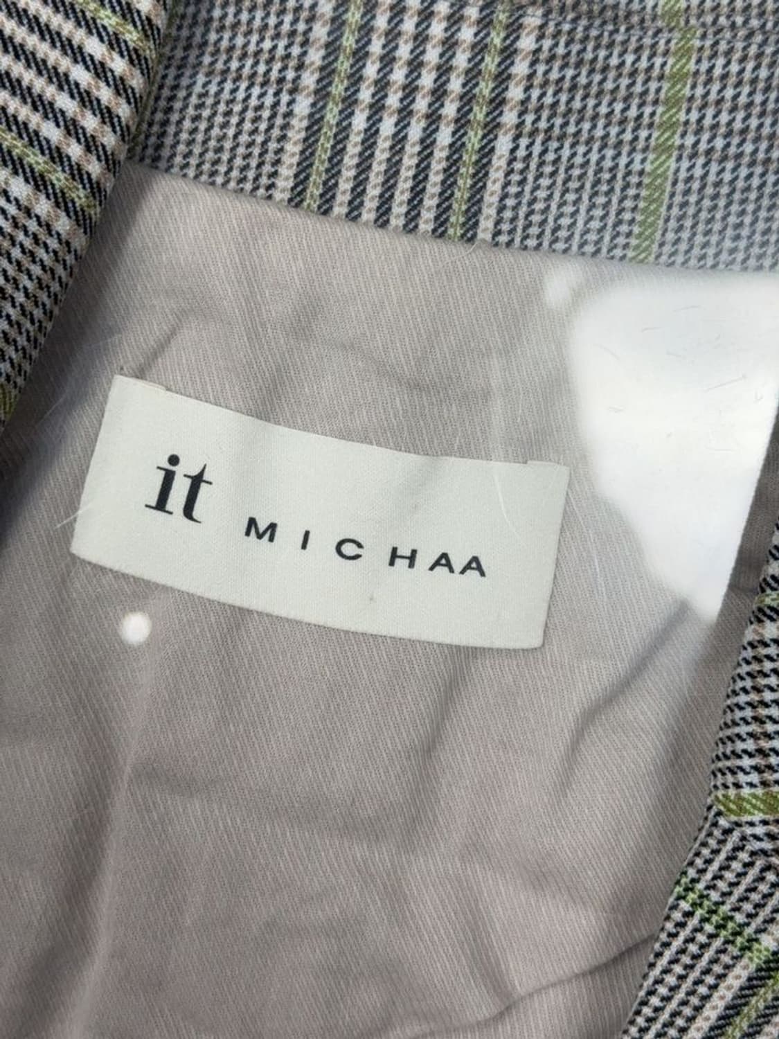 잇 미샤 체크 라이트 그레이 원버튼 블레이저 82-88-160 상품이미지7