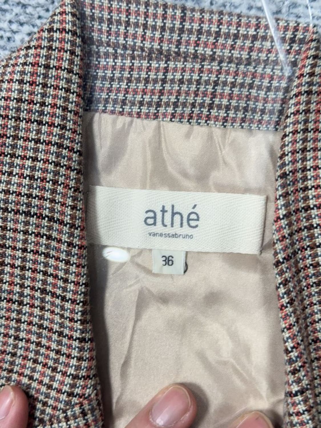 아떼 체크 베이지 블레이저 85-160 상품이미지8