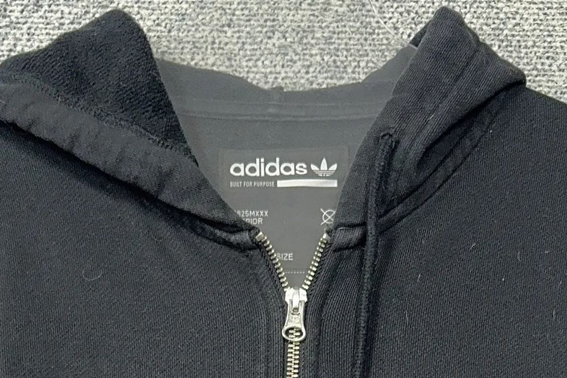 아디다스 블랙 백프린팅 오버핏 후드 집업 L 상품이미지5