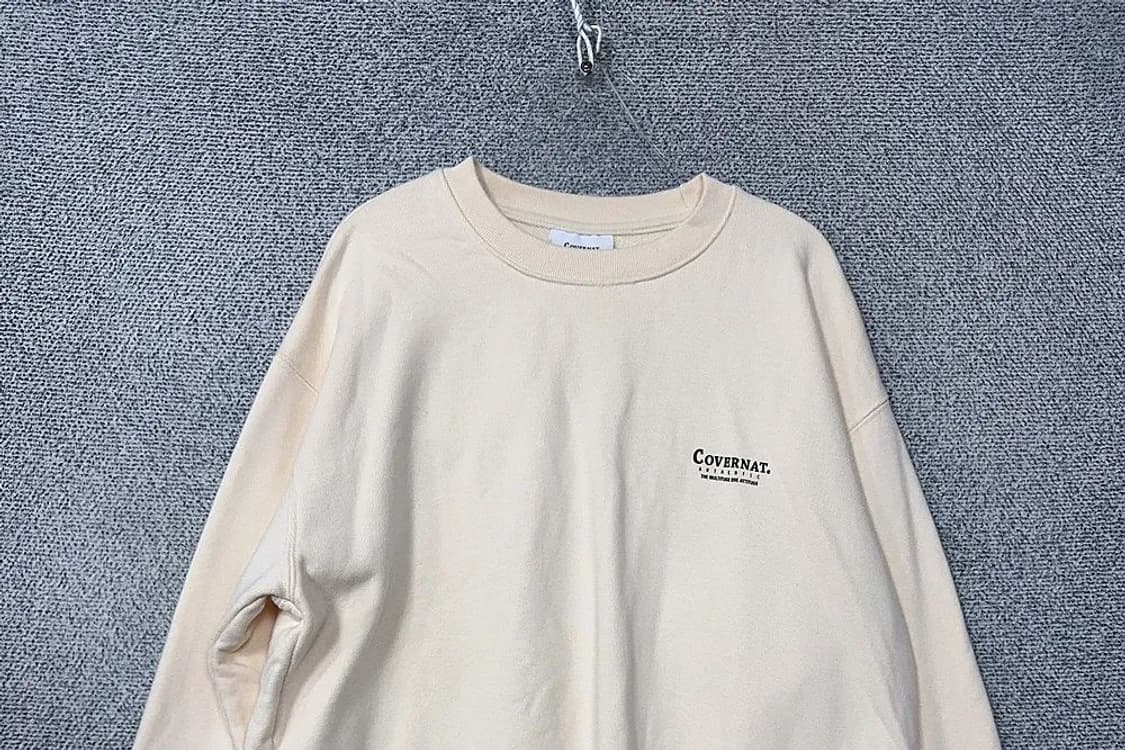 커버낫 크림 로고 프린팅 맨투맨 S 상품이미지3