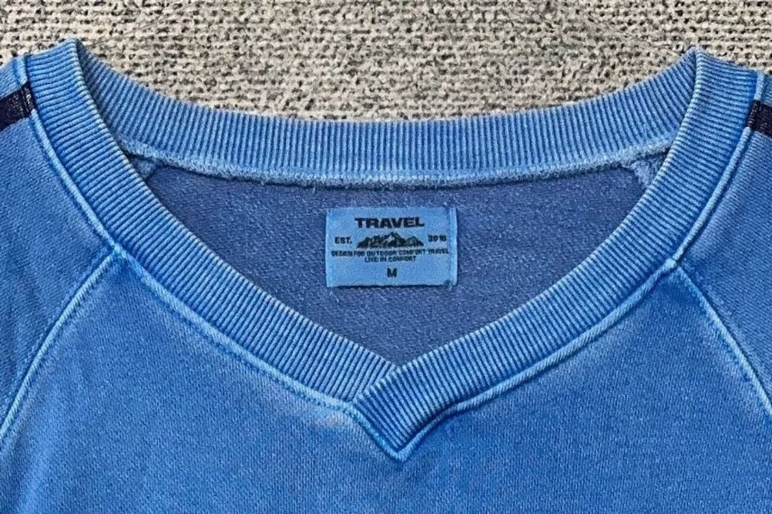 트래블 빈티지 피그먼트 프린팅 블루 맨투맨 M 상품이미지5