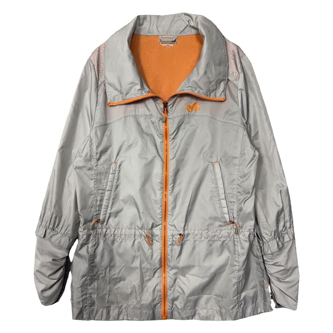 밀레 라이트 그레이 허리 밴딩 여성 롱 바람막이 100(L) 상품이미지1