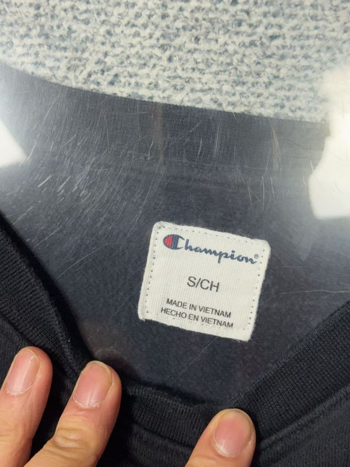 챔피온 블랙 무지 소매 로고 캐주얼 맨투맨 S/CH 상품이미지7