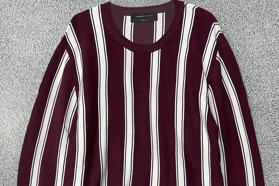 코모도 스트라이프 버건디 니트 LARGE_105 상품이미지3