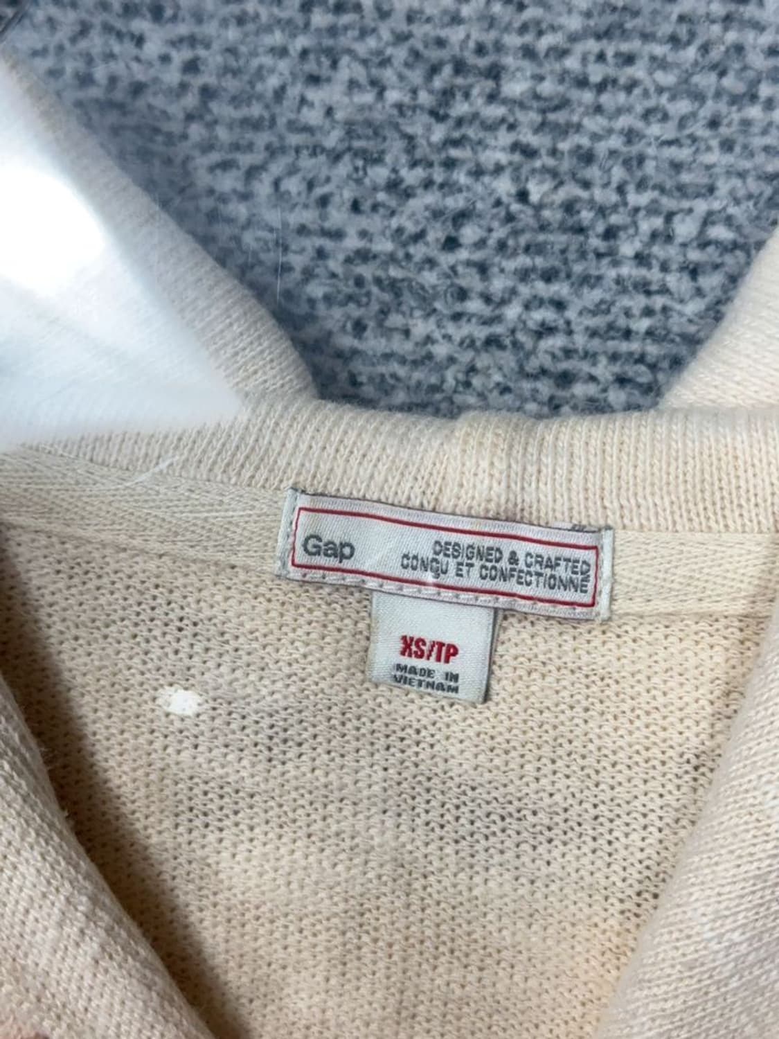 갭 프린팅 로고 베이지 후드티 XS/TP 상품이미지8