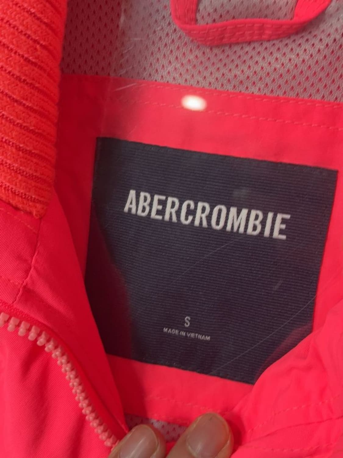 아베크롬비 핑크 순록 로고 바람막이 윈드 자켓 S 상품이미지9