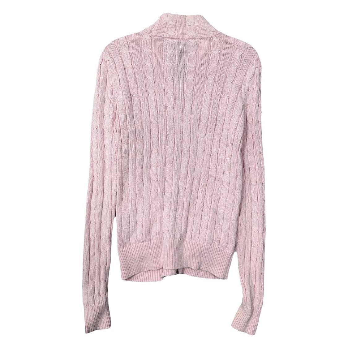 폴로 랄프로렌 연핑크 로고 꽈배기 니트 집업 S 상품이미지2