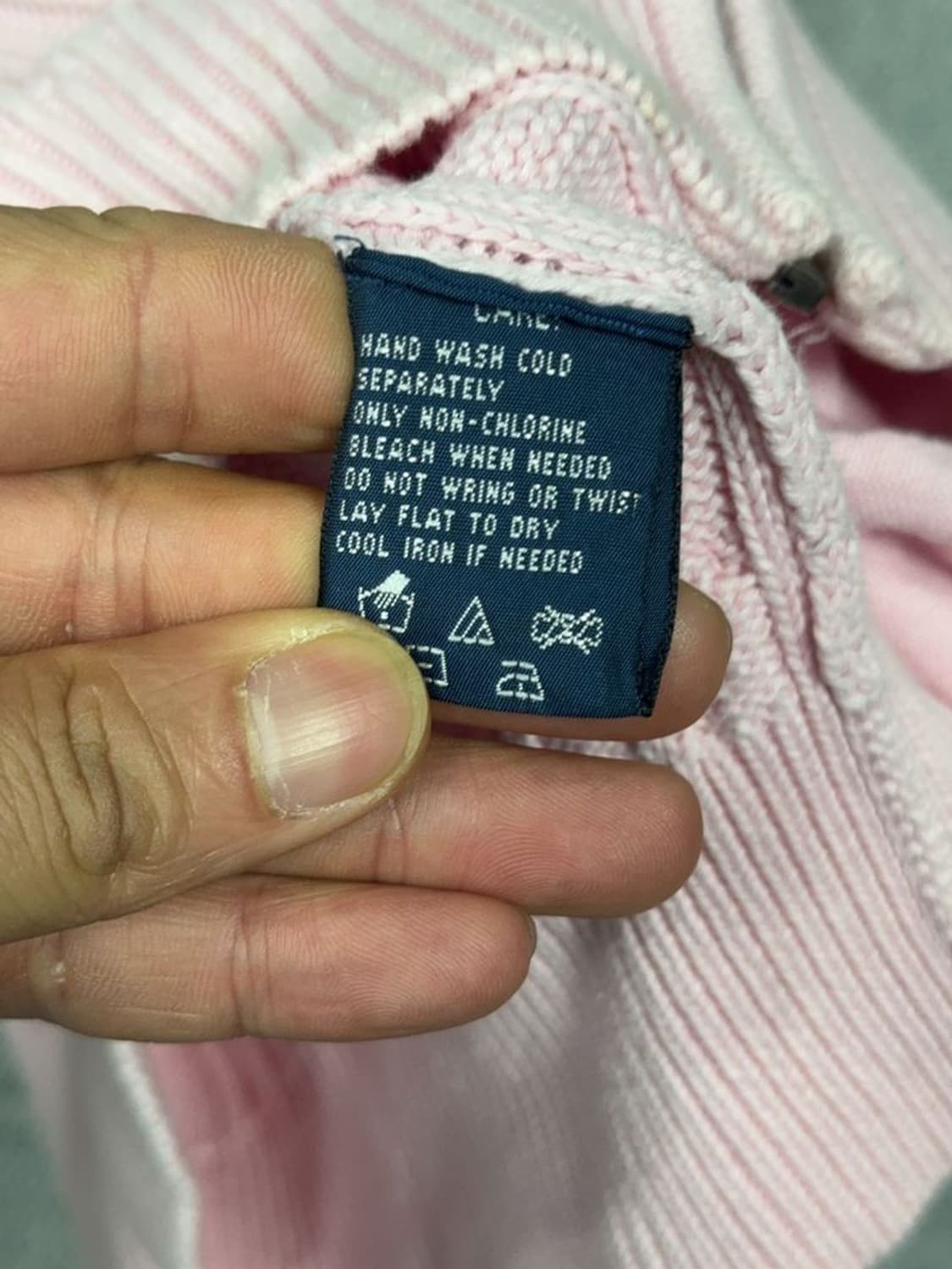 폴로 랄프로렌 연핑크 로고 꽈배기 니트 집업 S 상품이미지9