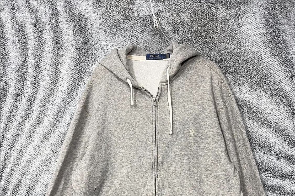 폴로 랄프로렌 로고 라이트 그레이 후드 집업 L 상품이미지3