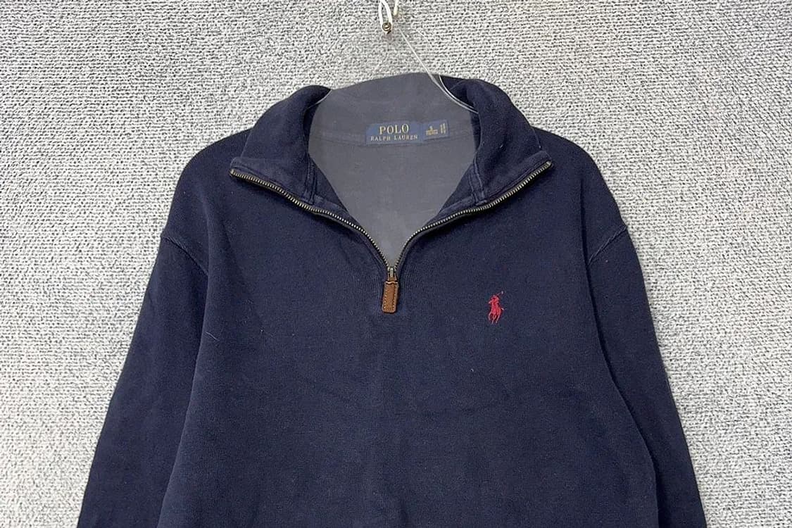 폴로 랄프로렌 로고 네이비 반집업 맨투맨 S 상품이미지3