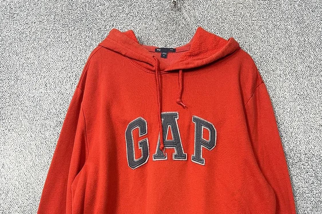 갭 로고 레드 오렌지 후드티 M 상품이미지3