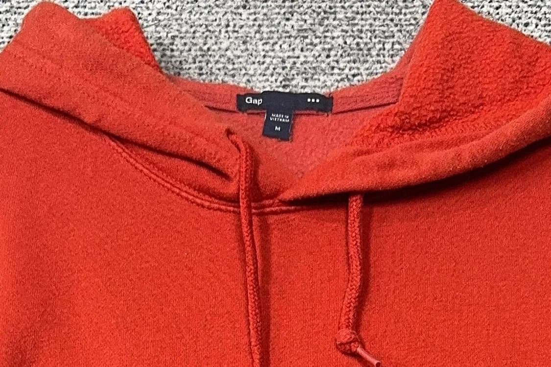 갭 로고 레드 오렌지 후드티 M 상품이미지5