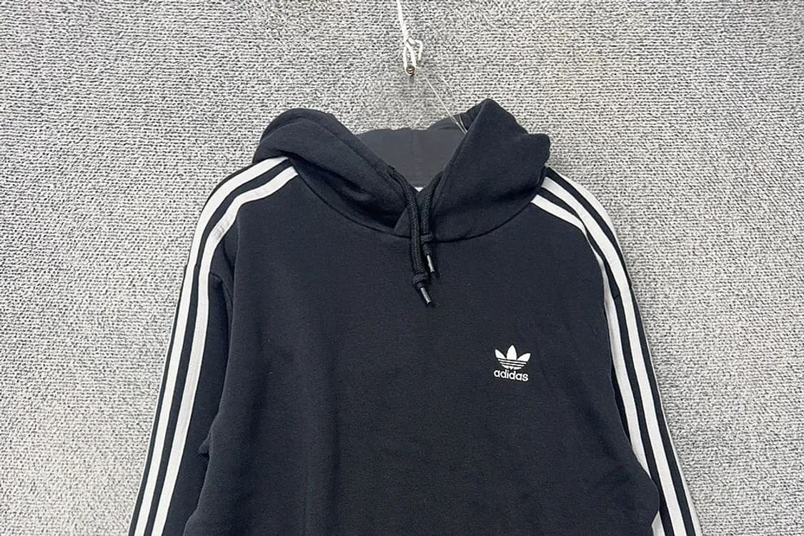 아디다스 블랙 불꽃 삼선 후드티 M 상품이미지3