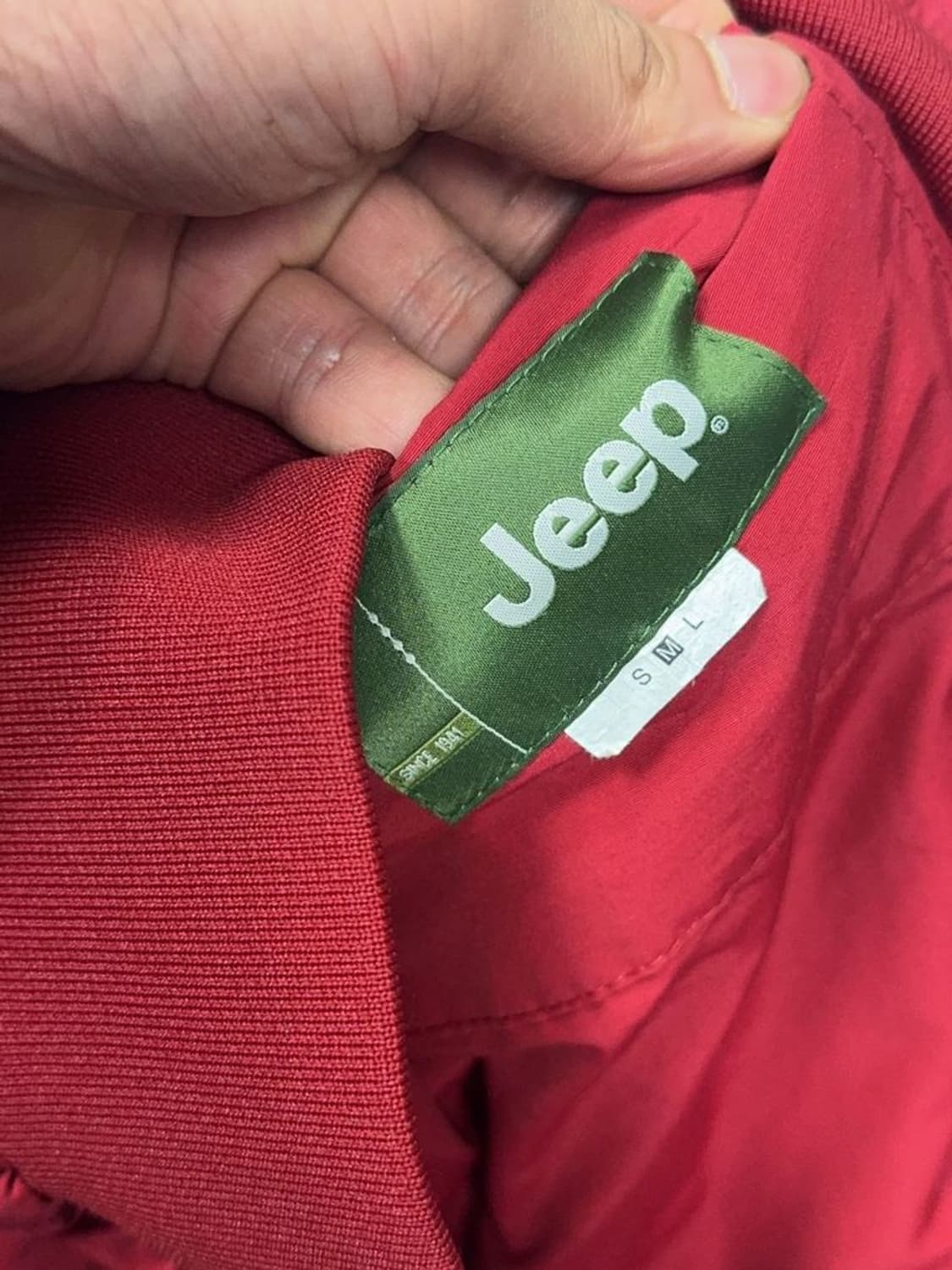 지프 프린팅 레드 빈티지 바람막이 M(95) 상품이미지8