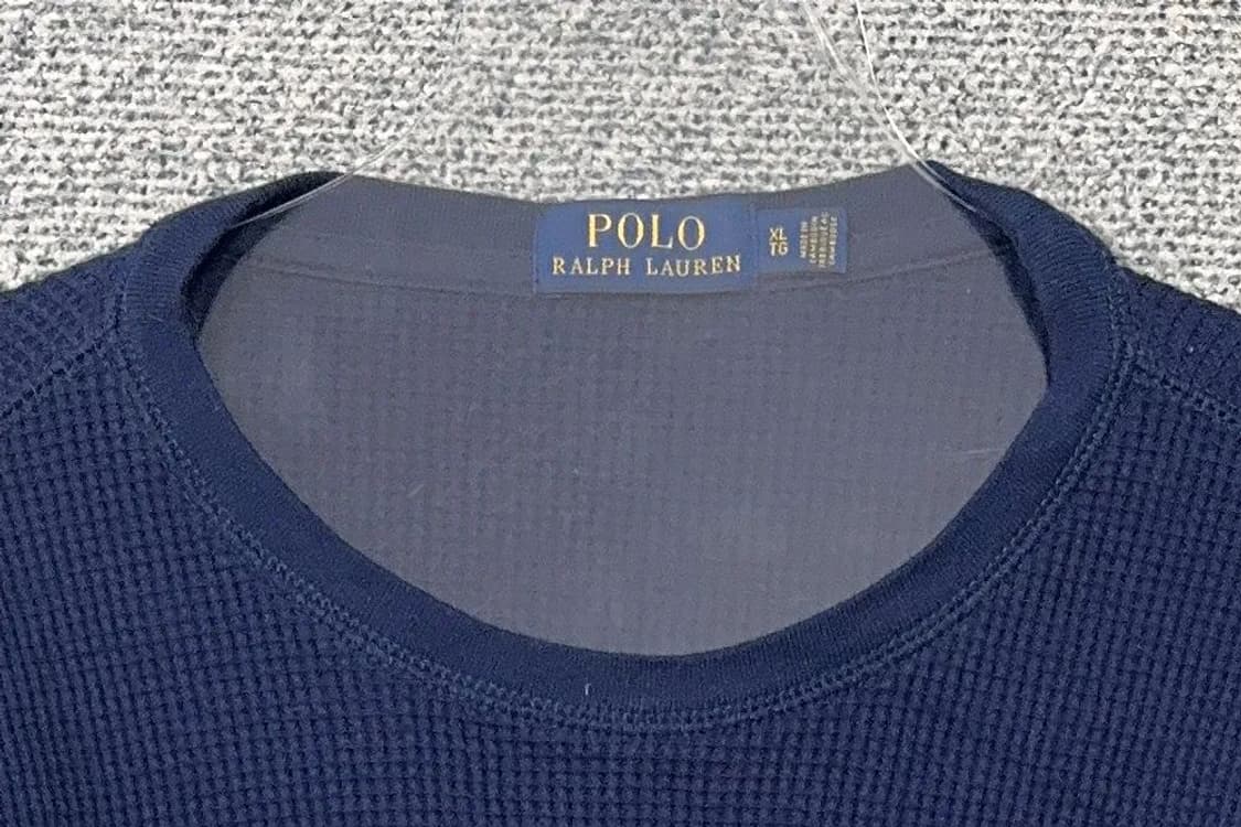폴로 랄프로렌 와플 코튼 오버핏 네이비 긴팔티 XL 상품이미지5