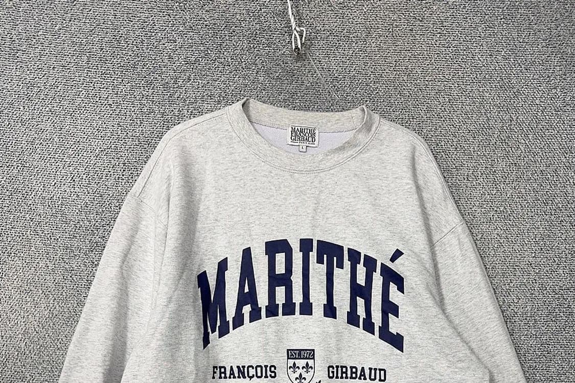 마리떼 프랑소와 저버 프린팅 라이트 그레이 맨투맨 L size 상품이미지3