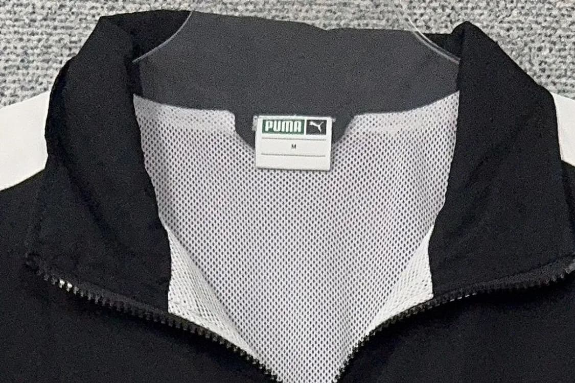 푸마 블랙 로고 빈티지 남성 집업 저지 M 상품이미지5