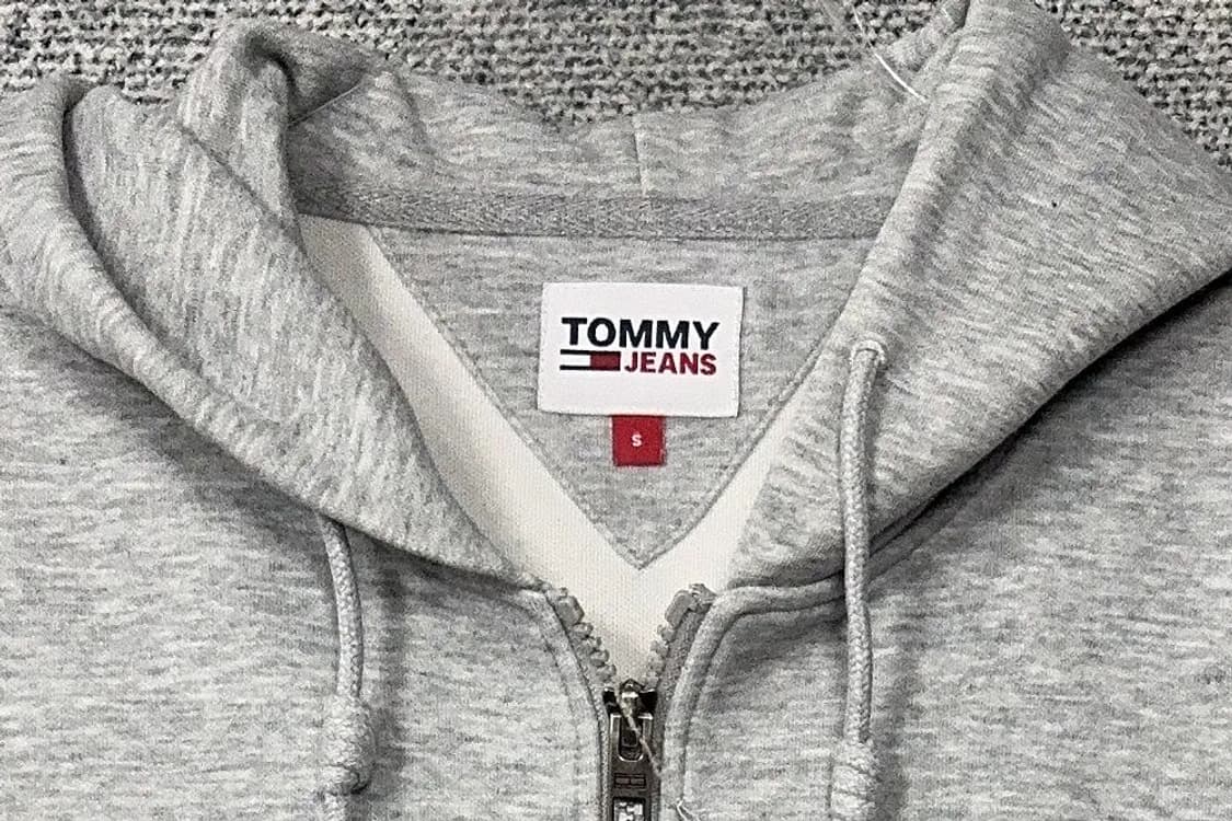 타미 진스 라이트 그레이 로고 후드 집업 S 상품이미지5
