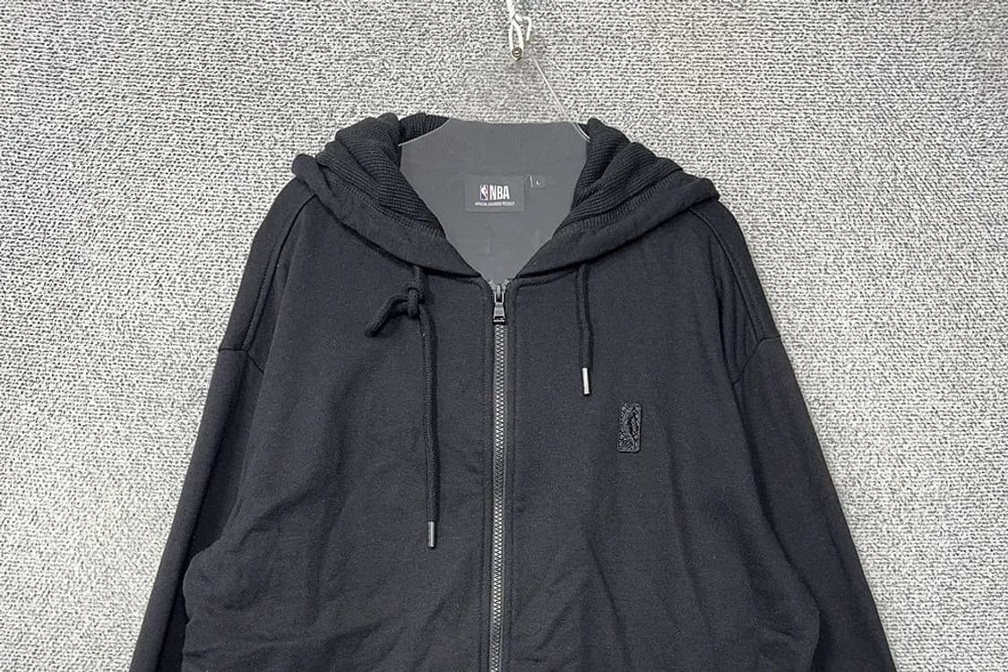 엔비에이 블랙 로고 오버핏 후드 집업 L 상품이미지3