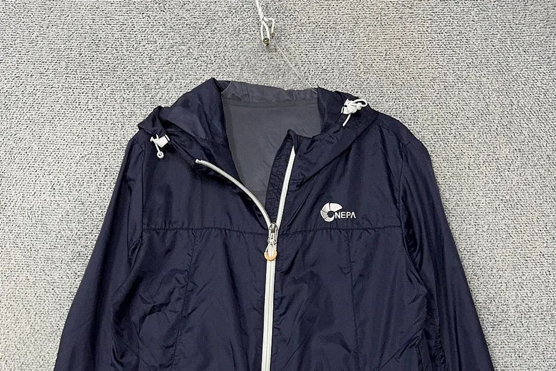 네파 네이비 로고 기능성 후드 바람막이 90 상품이미지3