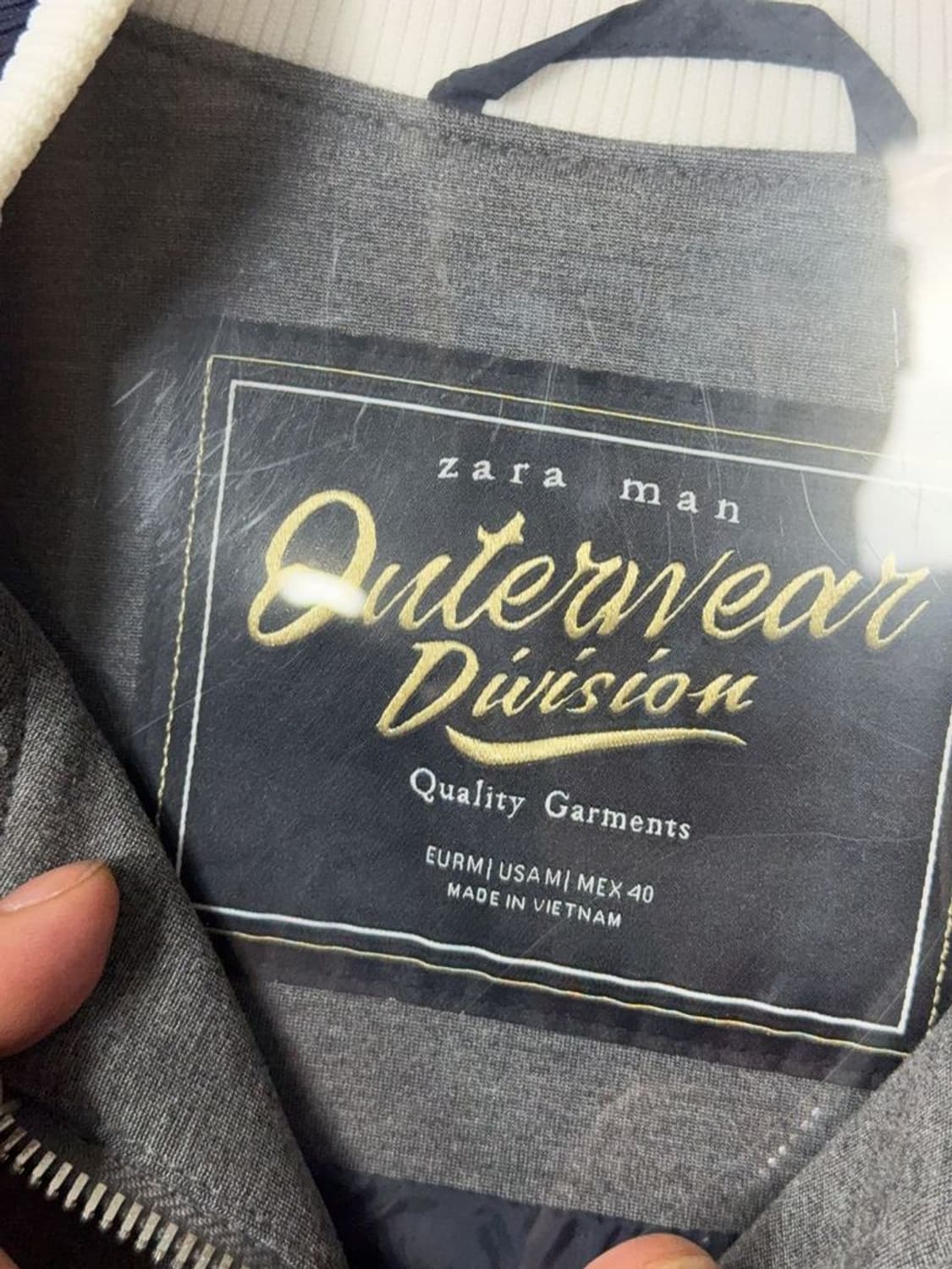 자라 그레이 단가라 캐주얼 블루종 자켓 M 상품이미지8