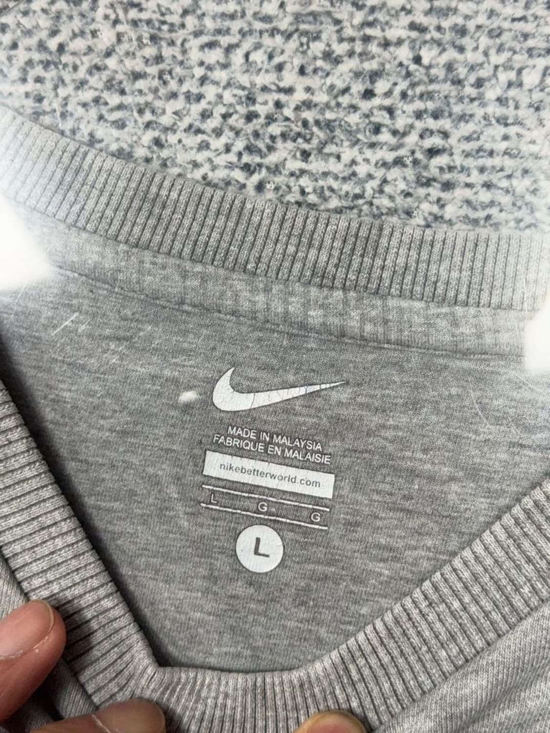 나이키 라이트 그레이 로고 맨투맨 L 상품이미지7