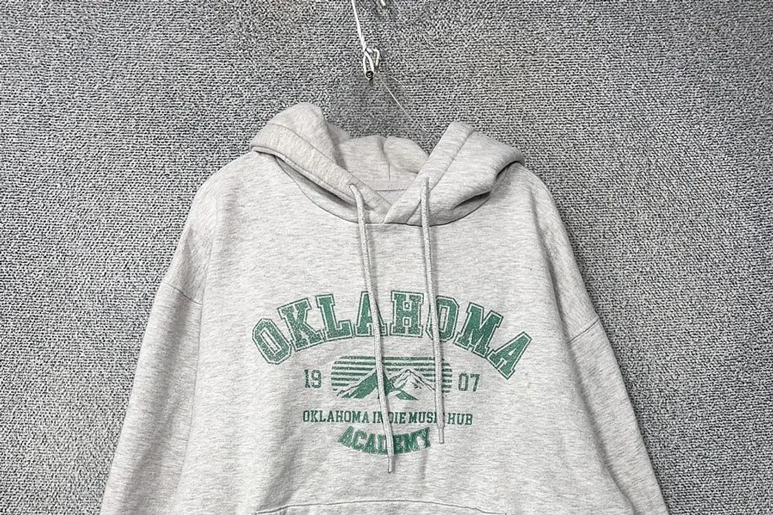 어커버 프린팅 라이트 그레이 후드티 L 상품이미지3