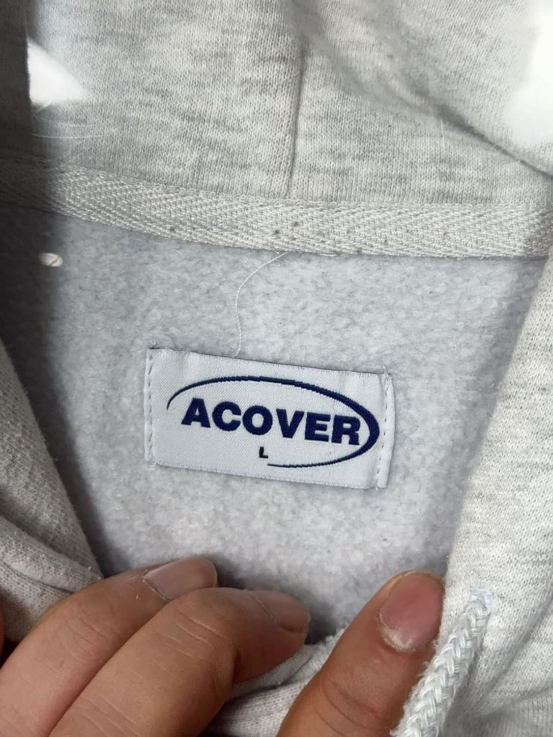 어커버 프린팅 라이트 그레이 후드티 L 상품이미지7