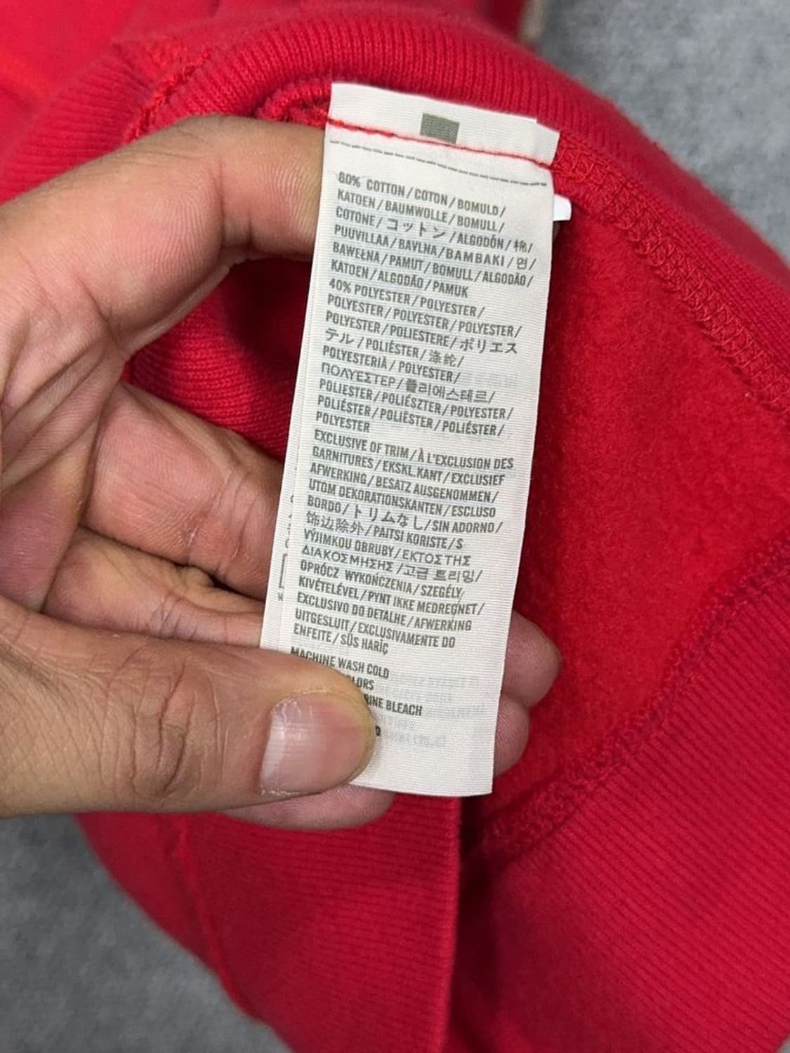 아베크롬비 레드 빈티지 자수 로고 YK2 후드 집업 M 상품이미지9