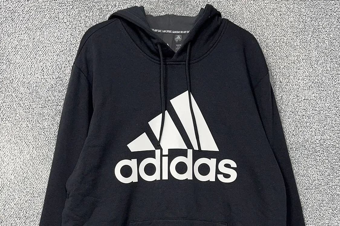 아디다스 빅로고 프린팅 블랙 후드티 2XL 상품이미지3