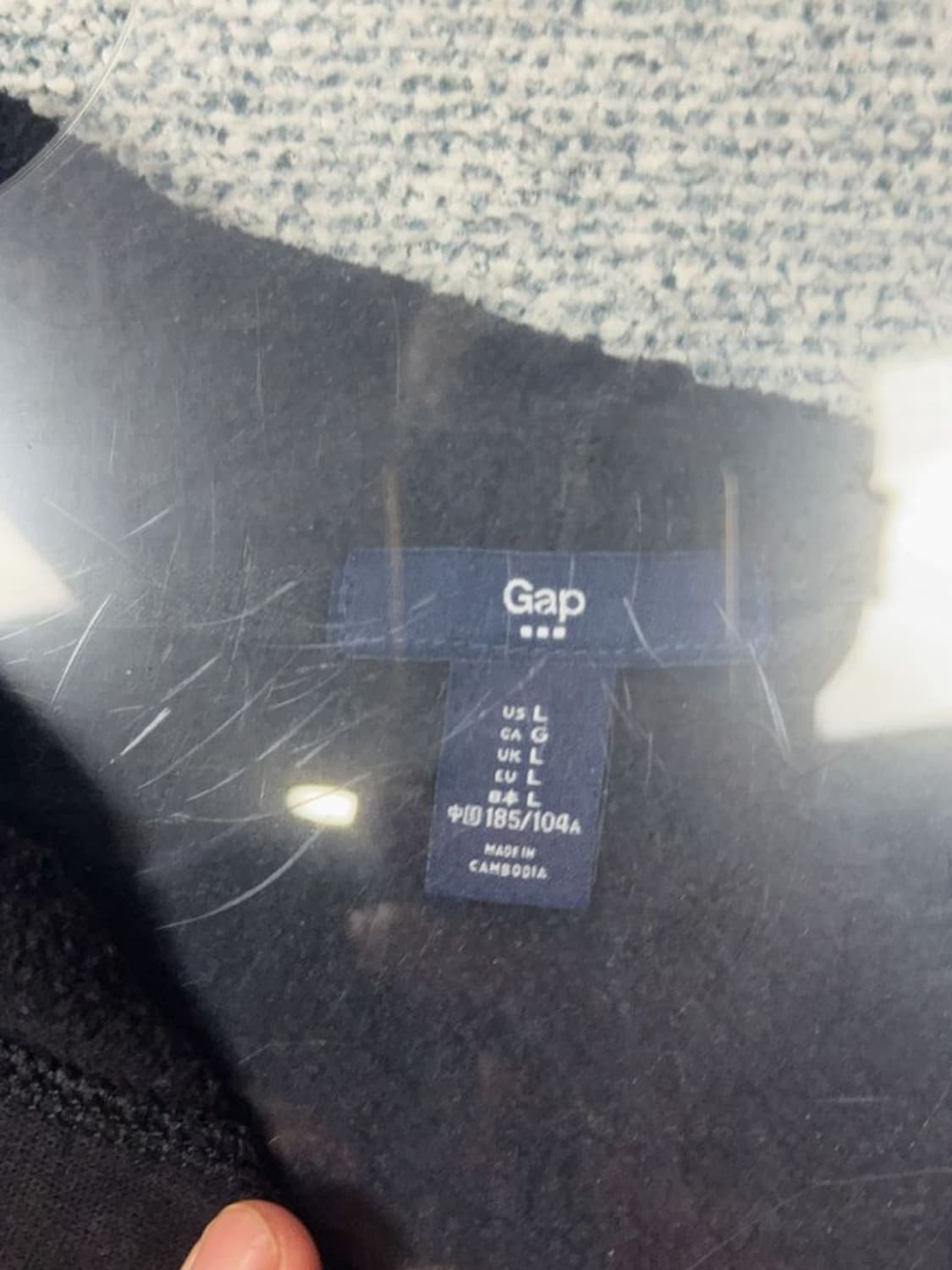 갭 로고 블랙 후드 집업 L 상품이미지8