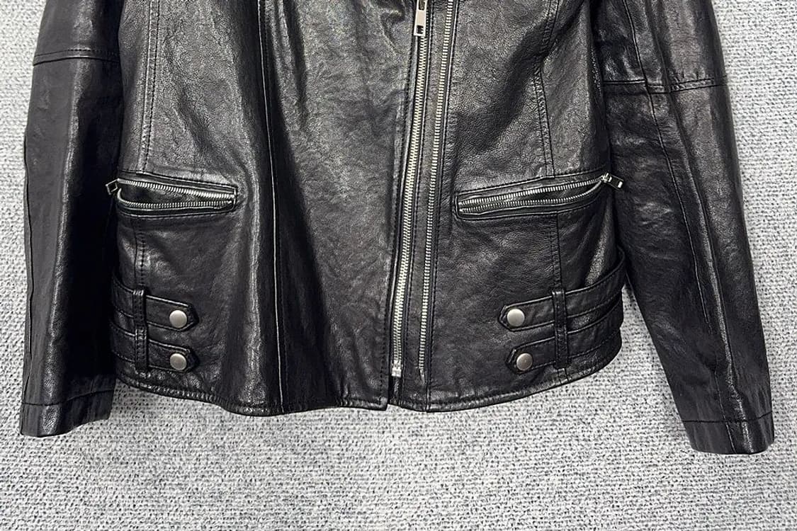 여성 빈티지 유광 쉽스킨 양가죽 라이더 자켓 66 상품이미지4